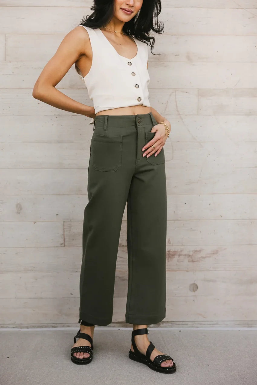 Sadie Wide Leg Pants in Olive
