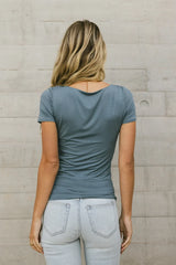 Scoop Neck Tee in Slate