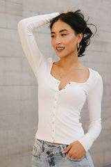 Maylinn Ribbed Top in Ivory
