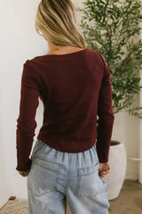 Tycee Fitted Top in Burgundy
