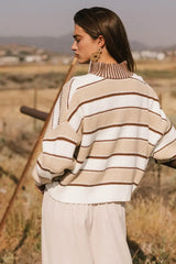 Kandy Half Zip Sweater in Ecru
