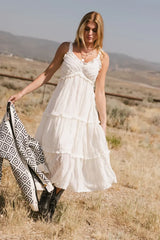 Maria Tulle Midi Dress in Cream