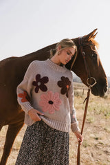 Hartley Floral Sweater in Mocha