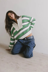 Kandy Half Zip Sweater in Green