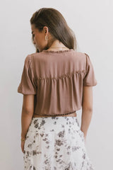 Pax Smocked Blouse in Rust
