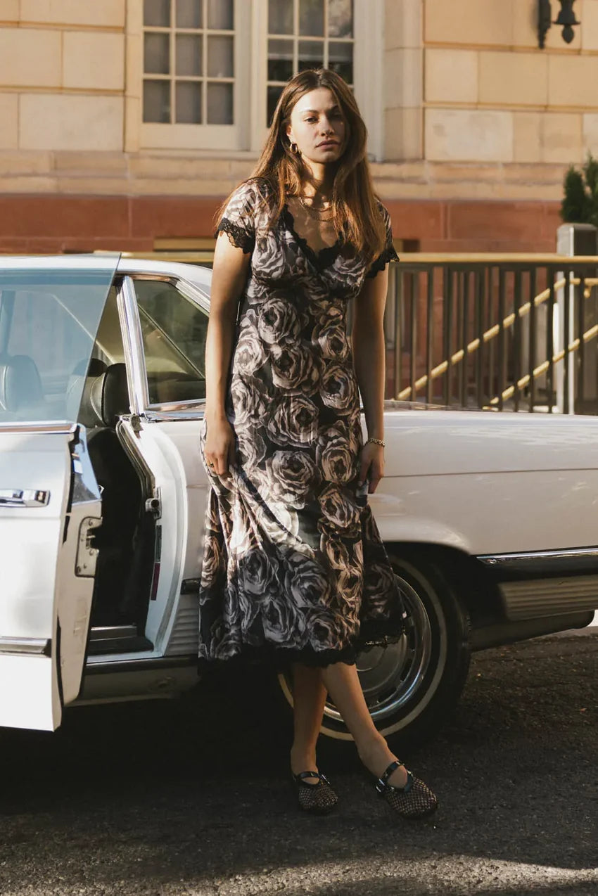 Beatriz Lace Trim Midi Dress