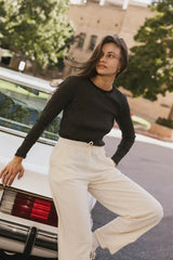 Erin Striped Top in Black