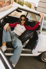 Becca Raglan Tee in Red