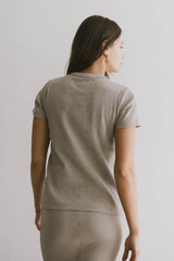 Calais Ribbed Top in Taupe