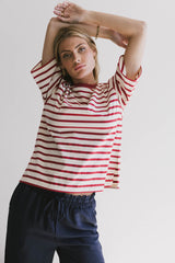 Freddie Striped Tee in Red
