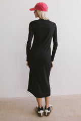 Hollis Ribbed Dress in Black