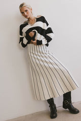 Akari Striped Sweater in Ivory