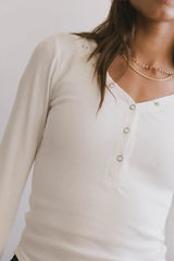 Zela Ribbed Top in Ivory