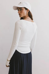 Zela Ribbed Top in Ivory