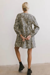 Tyler Peplum Mini Dress in Leopard