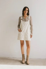 Reid Corduroy Overall Dress in Ivory