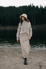 Pippin Plaid Maxi Skirt in Black
