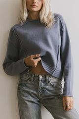 Leander Knit Sweater in Dark Blue