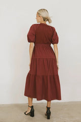 Leandra Midi Dress in Burgundy