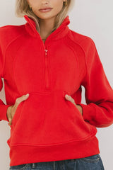 Krista Half Zip in Red