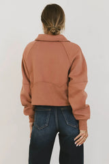 Alyssa Half Zip in Brick
