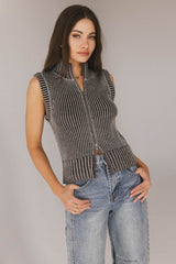 Monroe Zip Up in Grey