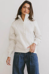 Krista Half Zip in Bone