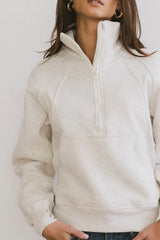 Krista Half Zip in Bone