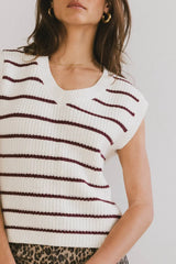 Ashen Sweater Vest in Burgundy