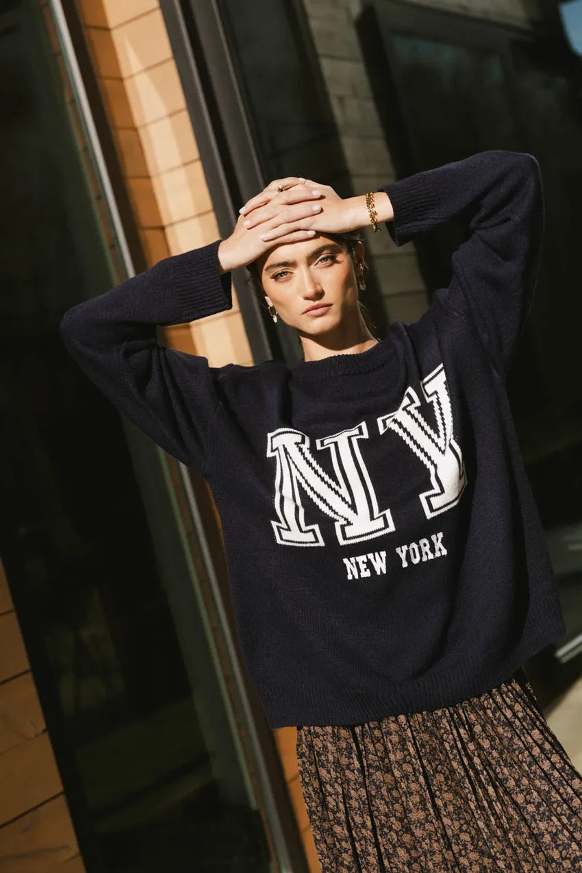 Urban Graphic Knit Sweater - New York