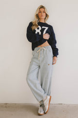 Robyn Striped Pants in Denim