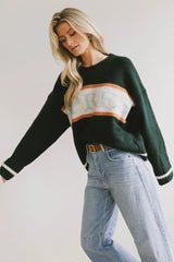 Apres Graphic Sweater in Hunter Green