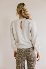 Leony Braided Sweater in Grey