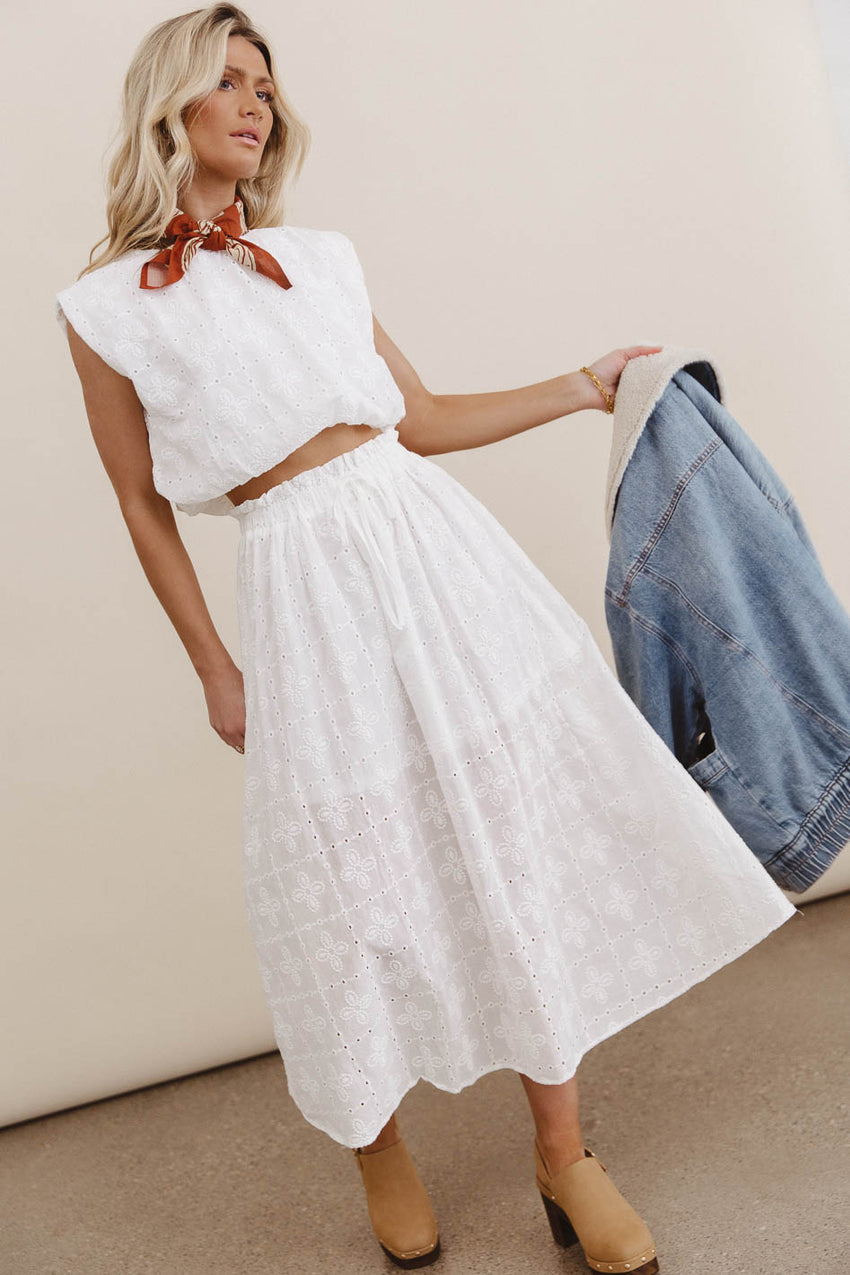 Bridget Embroidered Midi Skirt