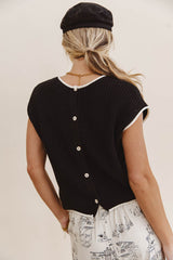 Harmony Contrast Sweater in Black