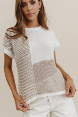 Bennie Colorblock Sweater in Taupe