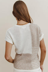 Bennie Colorblock Sweater in Taupe