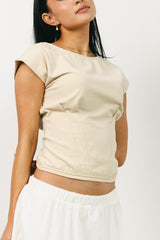 Tam Pleated Top in Ecru