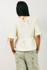 Alessia Peplum Top in Cream