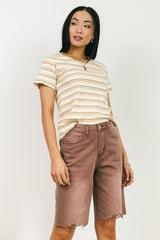 Marlene Denim Shorts in Mauve
