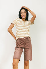 Marlene Denim Shorts in Mauve