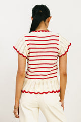 Georgie Striped Sweater in Red