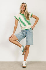 Georgie Striped Sweater in Green