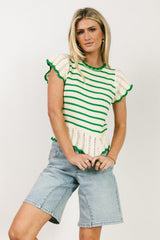 Georgie Striped Sweater in Green