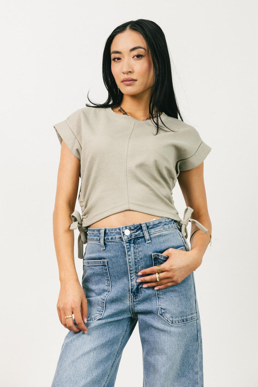 Sidney Ruched Top in Olive