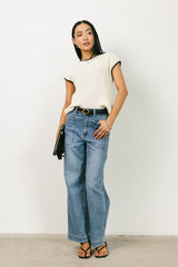 Harmony Contrast Sweater in Cream