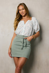Tate Mini Skirt in Sage