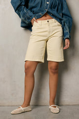 Layla Denim Shorts in Ivory