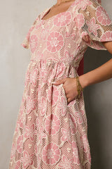 Mica Embroidered Midi Dress