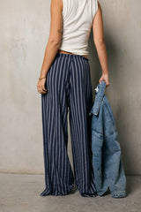 Ronan Striped Pants in Navy